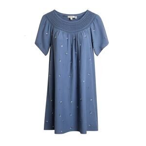 Old Navy m smocked collar floral embroidered prairie peasant dress